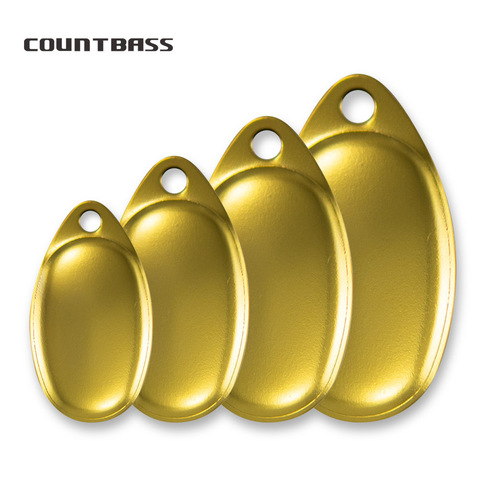 COUNTBASS 50pcs Size 0,1,2,3,4 Gold Plated Steel Smooth French Spinner Blades, DIY Metal Fishing Lures Parts Tackle Craft ► Photo 1/6