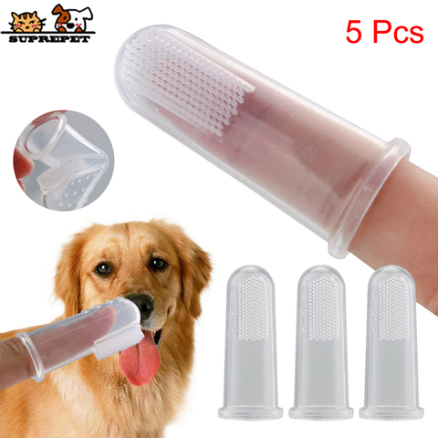 SUPREPET 5 Pcs Finger Dog Toothbrush Soft Silicone Non-Hurt Toothbrush for Dog Pet Toothbrush Dog Toothbrush Pet Supplies ► Photo 1/6
