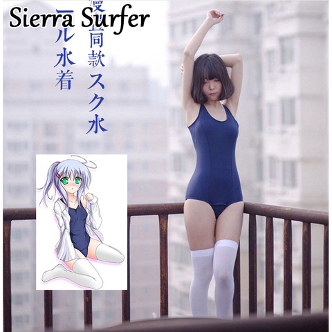 Women Japanese Swimwear Sukumizu Anime Cosplay Schoolgirl One Piece Navy Blue Bathing Suit 2022 ► Photo 1/6