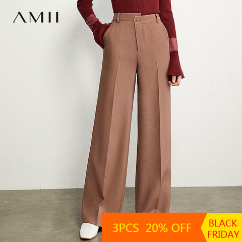 AMII Minimalism Autumn Olstyle Fashion Solid Loose Women Pants Causal High Waist Female Long trousers  12040238 ► Photo 1/5