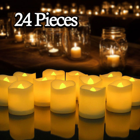 12/24Pcs Creative LED Candle Battery Powered Flameless Tea Light Lamp for For Home Wedding Party Decoration Supplies Dropship ► Photo 1/6