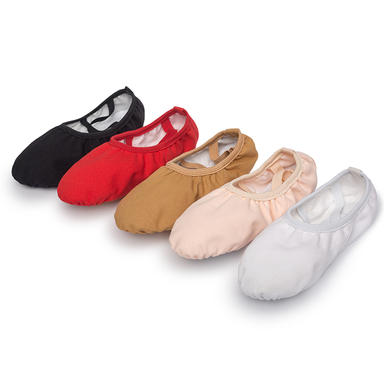New Women Kids Belly Dance Shoes Canvas Ballet Elastic Slipper Pointe Shiny shoe
