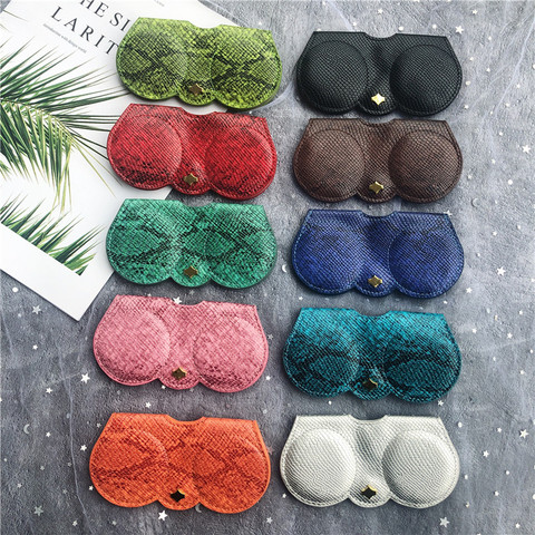 2022 Popular Serpentine Sunglasses Cases Solid color Sunglasses Bag Glasses Protective Sleeve PU Leather Glasses Case ► Photo 1/6