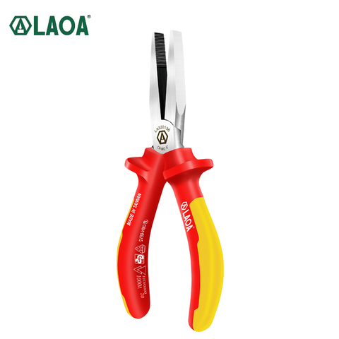 LAOA VDE insulated flat nose pliers with teeth High voltage resistance 1000V insulated German certification ► Photo 1/6