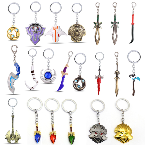 Hot Online Game Dota 2 Juggernaut Yurnero Jugg Shield Mask Alloy Key Chain Key Ring 2Pendant 30 Style ► Photo 1/6