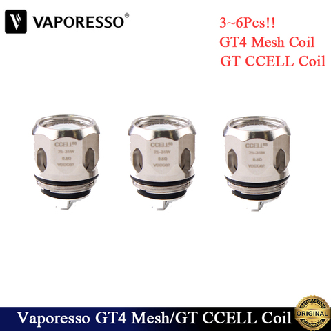 3~6pcs/lot Original Vaporesso GT4 Mesh Coil 0.15ohm GT CCELL Coil 0.5ohm for NRG PE Tank Swag 2 Kit Electronic Cigarette Vape ► Photo 1/4