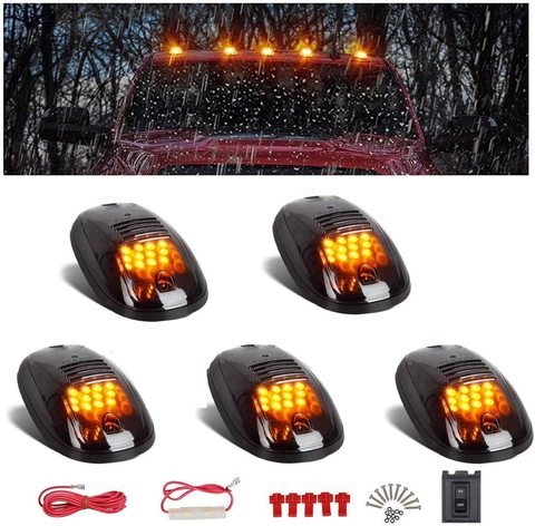 5x Cab Roof Top Marker Running Car LED lights Lamp Black Smoked Lens Bulbs Signal Cabus for Truck SUV 4x4 9 Room Led Accessories ► Photo 1/6