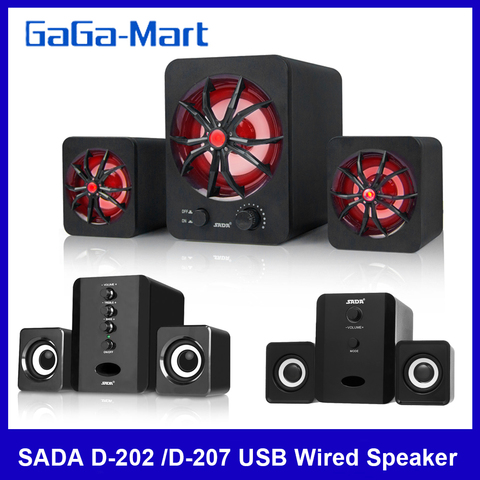 SADA D-202 /D-207 USB Wired Combination Computer Speakers Bass Stereo Music Player Subwoofer Sound Box for Desktop Laptop ► Photo 1/6