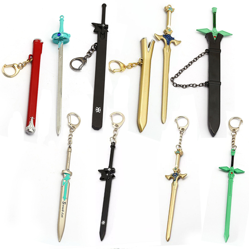 Anime Sword Art Online Keychain SAO Swords Metal Pendant 