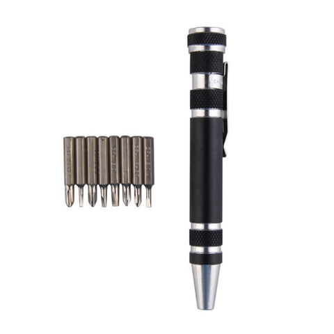 8 In 1 Mini Aluminum Precision Pen Screw Driver Screwdriver Set Repair Tools Kit for Cell Phone Hand  Multifunction  tool ► Photo 1/4