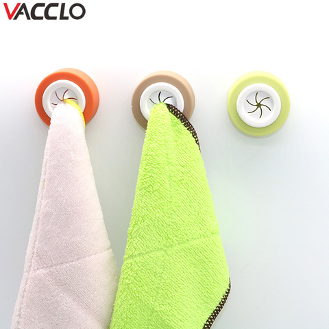 Vacclo Towel Holder Sucker Wall Window Bathroom Tool Convenient Kitchen Storage Hooks Washing Cloth Hanger Rack Rag Organizer ► Photo 1/6