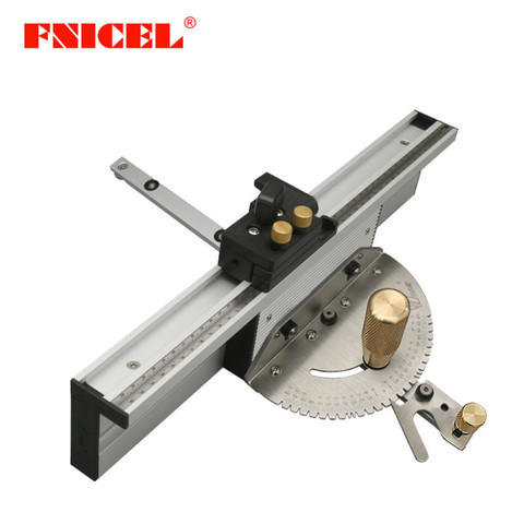 Woodworking Enhanced Fence Miter Gauge Set Table Saw Router Angle Miter Gauge Guide 450mm Alu Mortise Tenon and Flip Stopper ► Photo 1/6