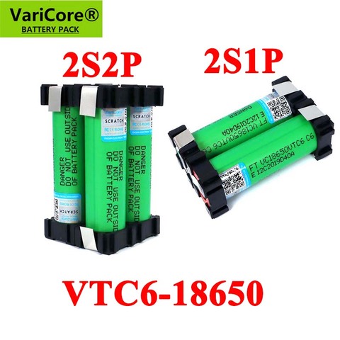 VariCore 5V/7.4V 18650 VTC6 2S1P 3000mAh 2s2p 6000mAh 20 amps For wireless Screwdriver batteries weld battery pack ► Photo 1/6