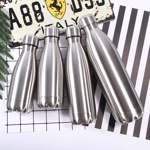 Large Capacity Stainless Steel Water Bottle Single Wall Hot Cold Water Cola Bottle Leakproof Vacuum Flask 350/500/750/1000ml ► Photo 1/6