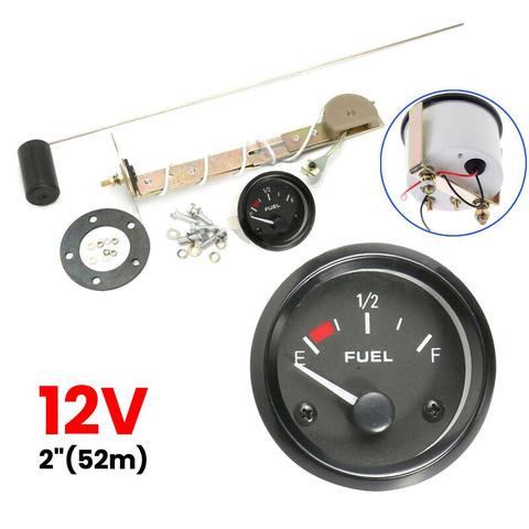 100% Made in Taiwan 52 mm Black Face Black Rim Auto Fuel Level Gauge 240-33 ohms