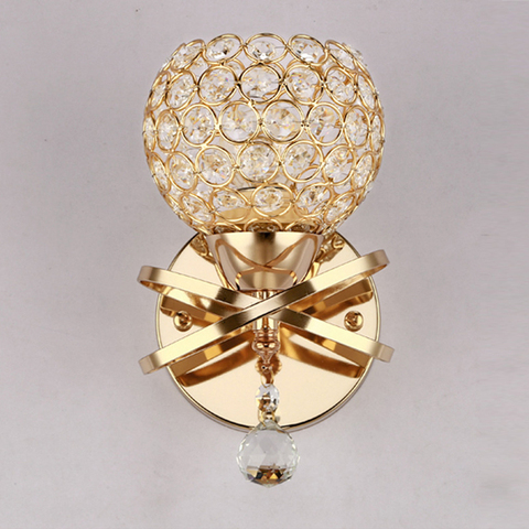 E27 Wall Crystal Wall Light Simple And Creative Bedroom Bedside Wall Lamp Crystal Lights Gold/Sliver For Home Ligting ► Photo 1/6