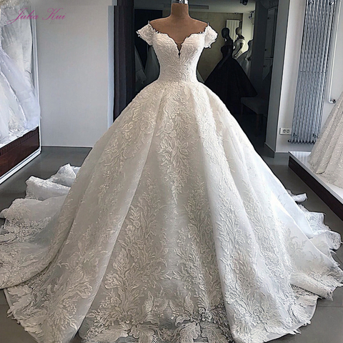 Julia Kui Sweetheart Neckline Luxury Ball Gown Wedding Dress With Delicate Appliques Off The Shoulder ► Photo 1/3