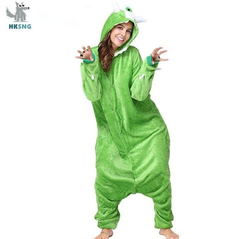 HKSNG Unisex Animal Adult Mike Kigurumi Sully Pajamas Flannel Cartoon Monsters Family Party Halloween Onesies Costumes Kigu ► Photo 1/6