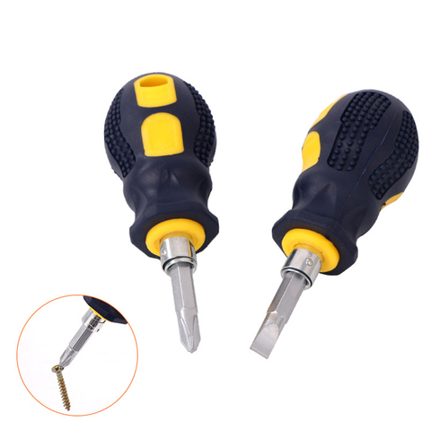 New Double-Use Phillips Shank Hand Tools Screwdriver Mini Repair Short Handle Slotted Removable/Adjustable Magnetic Head ► Photo 1/4