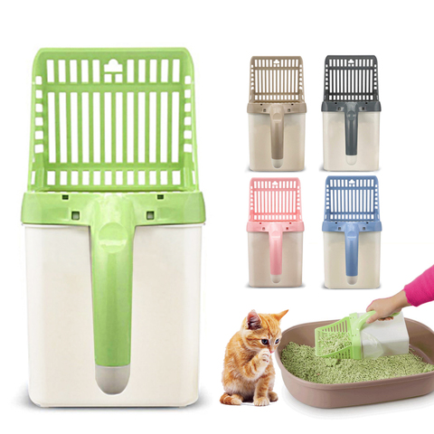 Cat Litter Shovel Pet Cleaning Tool Pet Cat Litter Sifter Hollow Neater Scooper Cat Toilet Training Tool With 15pcs Waste Bags ► Photo 1/6