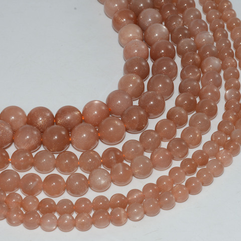 Natural Peach Moonstone Loose Round Beads 6mm,8mm,10mm ► Photo 1/5