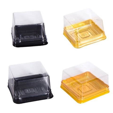 50pcs 63/100g Square Moon Cake Trays Black/Gold Mooncake Package Box Container Holder Mid-autumn Festival Gift ► Photo 1/6