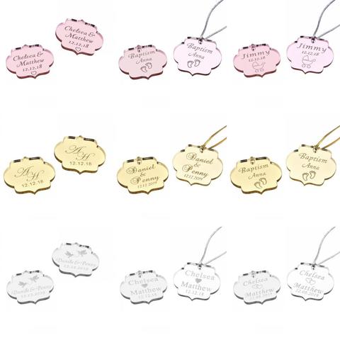 20pcs Personalized Engraved Acrylic Love Clouds Baby Silver Gold Pink Wedding Table Centerpieces Surname Decor Baby Baptism ► Photo 1/6