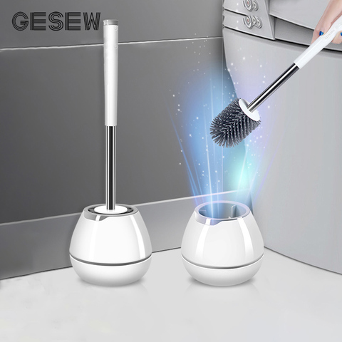 GESEW Toilet Brush Household Cleaning Brush TPR Material Wall-Mounted/Floor-Standing Long Handle Bathroom Cleaning Accessories ► Photo 1/6