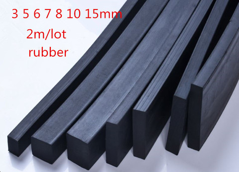 2 m/lot square rubber seal for doors and windows anti-collision sound insulation black rubber sealing strip thick 3 5 6 7 8 10mm ► Photo 1/3