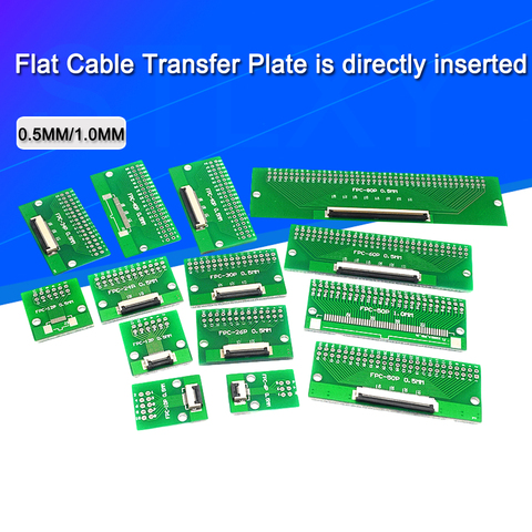 FPC/FFC flat cable transfer plate is directly inserted DIY 0.5MM 1MM spacing connector 6P/8P/10P/20P/30P/40P/60P ► Photo 1/6