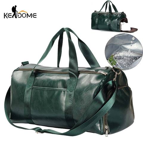Gym Bag Leather Duffle Shoulder Bags Shoe Compartment Waterproof Outdoor Travel Large Capacity Sport Fitness Handbag  X163D ► Photo 1/6