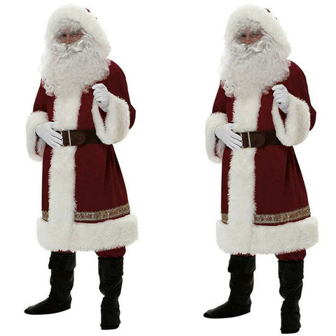 Deluxe Father Christmas Santa Claus Costume Cosplay Santa Claus Clothes Fancy Dress In Christmas Men Costume Suit For Adults hot ► Photo 1/6