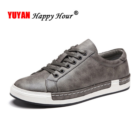 New Fashion Sneakers Men Shoes Brand Soft Leather Mens Casual Shoes Male Footwear Classic Black White Shoes Yellow Grey K017 ► Photo 1/6