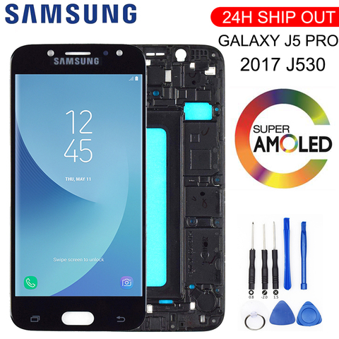 New 5.2'' Super AMOLED LCD For SAMSUNG Galaxy J5 2017 Display Touch Screen For SAMSUNG Galaxy J5 Pro LCD Display J530 with frame ► Photo 1/5