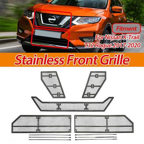 Car Front Grille For Nissan X-Trail X Trail T32 Rogue 2017-2022 Insert Net Insect Screening Mesh Cover Trim Protection Covers ► Photo 1/6