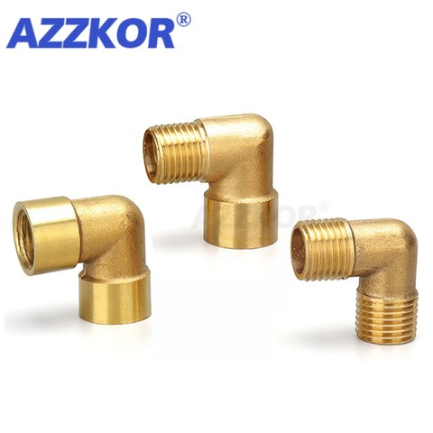 1 PC Pagoda Elbow Brass Female/Male Elbow Right Angle Pipe-to-solid Adapter Pneumatic Fitting For Air Water Oil Pipe-1/2