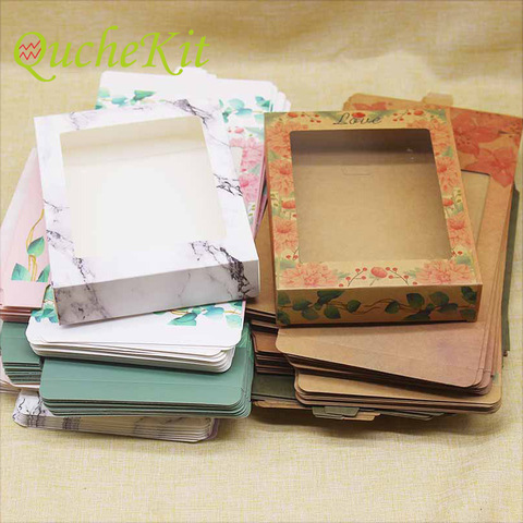 10Pcs Large Paper Box With Window DIY Chirstmas Gift Box Storage  Cake Cookie Home Party Wedding Packaging ► Photo 1/6