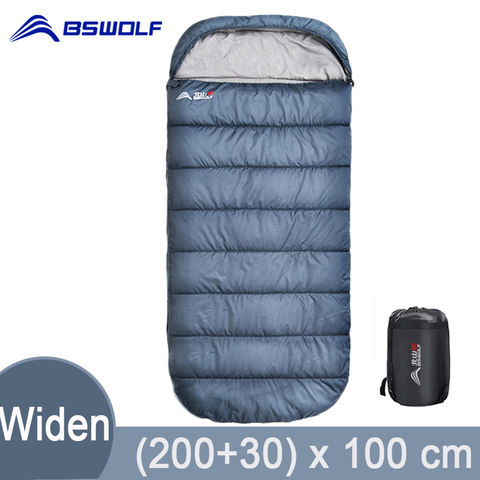 BSWolf  Large Camping Sleeping bag lightweight 3 season loose widen bag long size for Adult rest Hiking fishing ► Photo 1/5