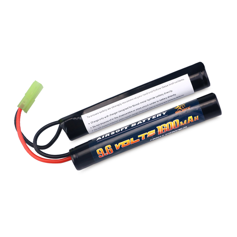 2-Pack 8.4V Airsoft Battery Flat Pack Batteries NiMH 1600mAh with