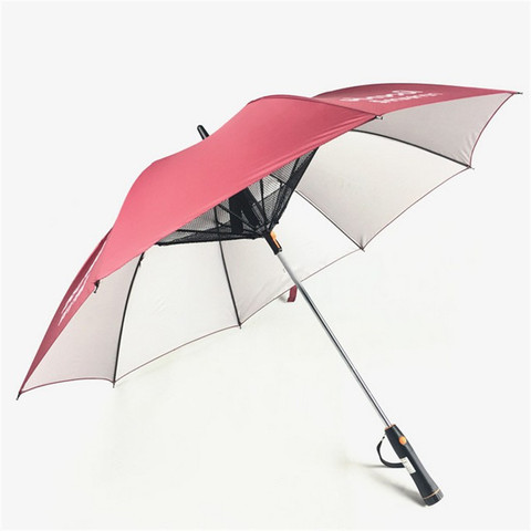 New Creative Long Handle Umbrella with Electric Fan Summer Cooling Down Umbrella UV Sunscreen Creative Umbrella ► Photo 1/3