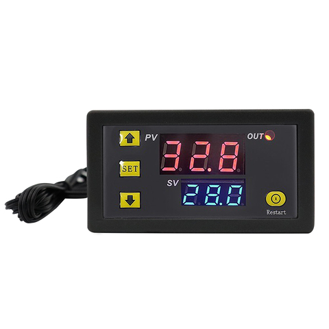 W3230 12V 24V AC110-220V Probe line 20A Digital Temperature Control LED Display Thermostat With Heat/Cooling Control Instrument ► Photo 1/5