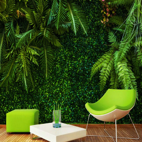 Custom 3D Wallpaper Rainforest Green Leaves Murals Restaurant Cafe Living Room TV Home Decor Background Wall Painting Frescoes ► Photo 1/6
