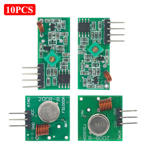 10PCS 433 Mhz RF Transmitter and Receiver Module Link Kit for ARM/MCU WL 315MHZ/433MHZ Wireless Remote Control for arduino Diy ► Photo 1/6