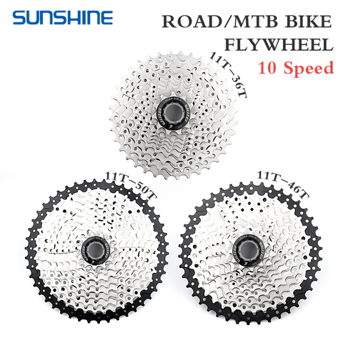 SUNSHINE MTB Bicycle Flyweel 10 Speed 25T 28T 32T 36T 40T 42T 46T 50T Road Bike Cassettes 10V for Shimano HG Freewheel ► Photo 1/6