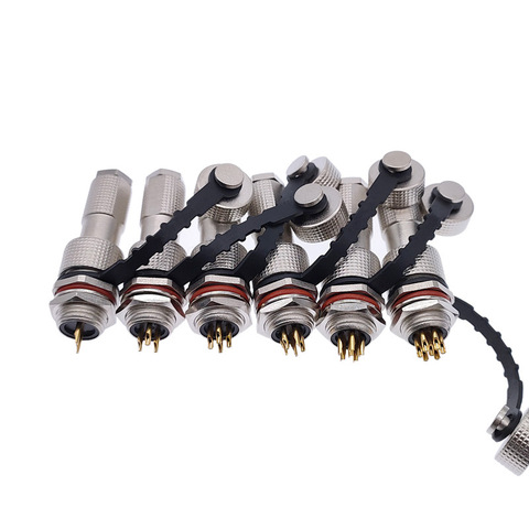 GX12 12G M12 metal connector IP68 waterproof connectors copper contact plug & socket 2pin3pin4pin5pin6pin7pin 5A a set ► Photo 1/6