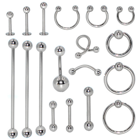 10pcs/lot Steel Ear Segment Nose Rings Lip Eyebrow Tongue Belly Barbell Rings Ear Cartilage CBR Wholesale Piercing Body Jewelry ► Photo 1/6