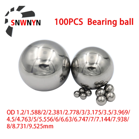 100pcs GCR15 Bearing Steel Balls1.2/2/3/3.175/3.969/4.5/5/6/6.35/7/8/9/9.525mm OD Small Ball G10 High Precision Screw Steel Ball ► Photo 1/6