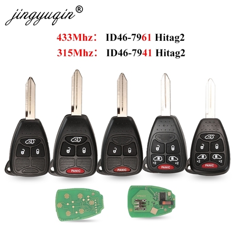315/433Mhz ID46 Remote Car Key Entry Transmitter for Dodge RAM JEEP Commander Compass Grand Cherokee Liberty Wrangler Chrysler ► Photo 1/6