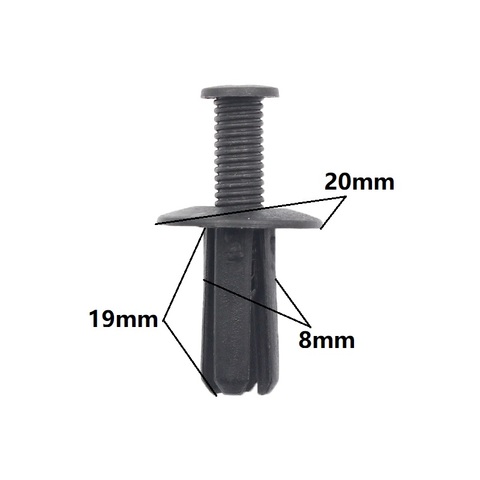Auto Fastener Fixed Sound & Heat Insulation Cotton 8mm hole push type plastic screw expansion retaining clips ► Photo 1/6