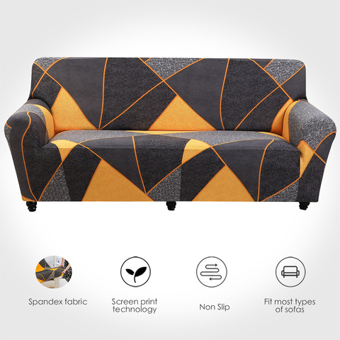 Printed sofa cover Elastic printing sofa cover for living room Corner sofa L-shaped sofa cover ► Photo 1/6